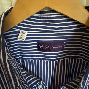 Rare! Ralph Lauren (Purple Label) Navy and White Striped Shirt